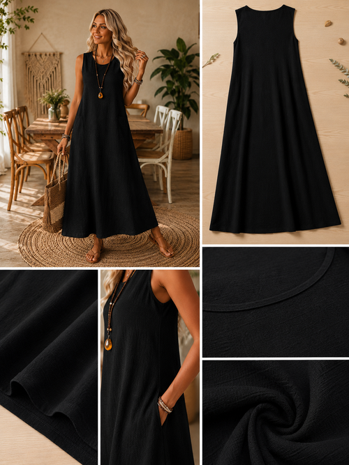 Vestido Aurora Longo com Decote em V